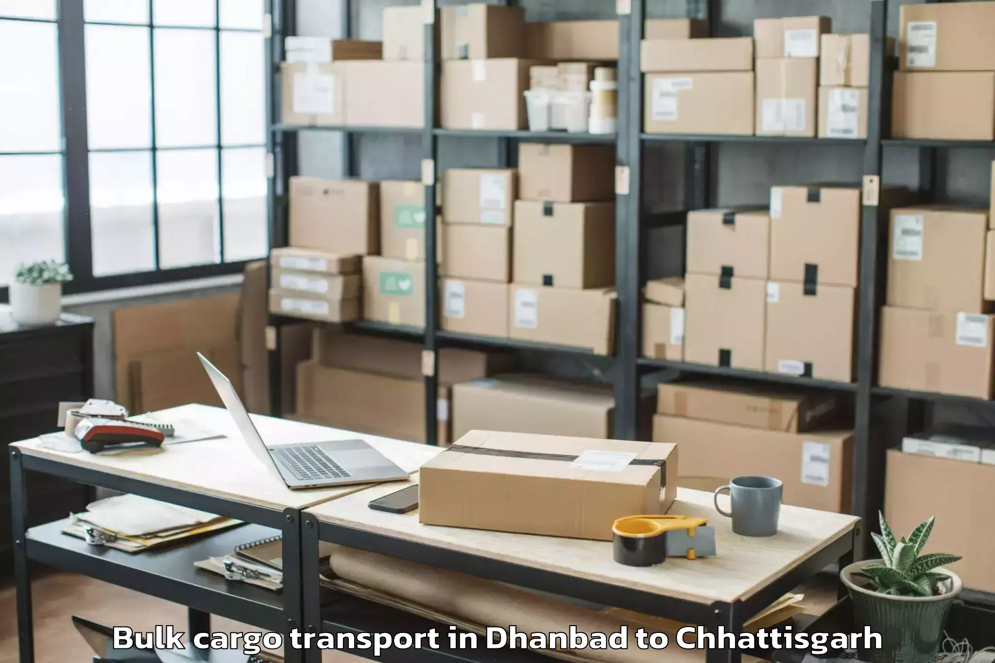 Book Dhanbad to Gharghoda Bulk Cargo Transport Online